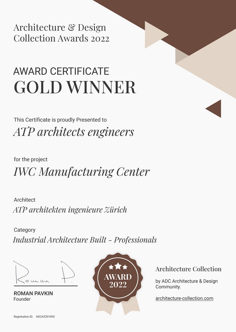 Zertifikat Architecture & Design Collection Award