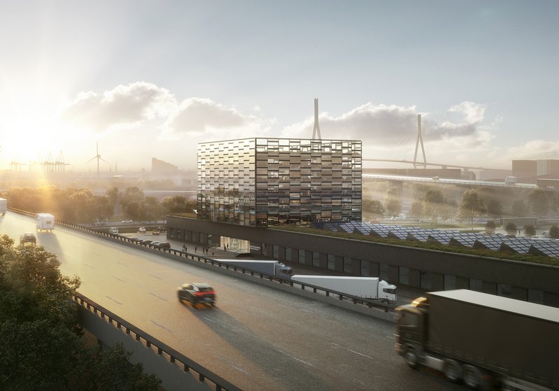 ATP Гамбург заключила контракт: новый комплекс импорта и таможенного контроля в порту Гамбурга. Визуализация: ATP/bloomimages